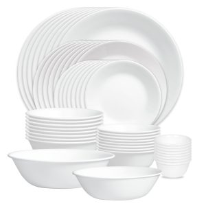 Corelle Winter Frost White 50-piece Dinnerware Set. Service for 8. EXCLUSIVE