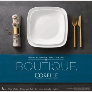 Alternative view of Corelle Boutique Vivid White 8-piece Dinnerware Set. Service for 4