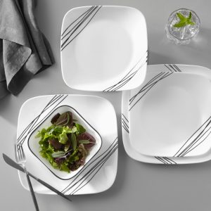 Alternative view of Corelle Square Simple Sketch 18-piece Dinnerware Set. Service for 6