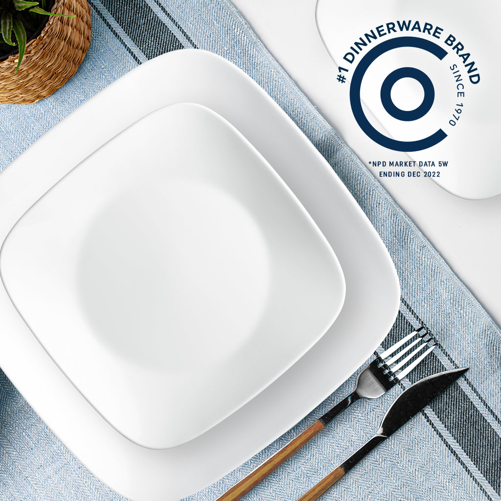 Corelle Square Pure White 12-piece Dinnerware Set. Service for 4 - Image 4