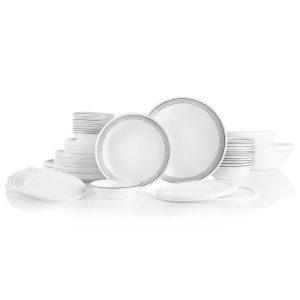 Corelle Mystic Gray 78-piece Dinnerware Set. Service for 12