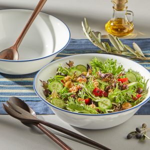 Alternative view of Corelle Brilliant Blue Banded 2-quart Serving Bowls. 2-pack