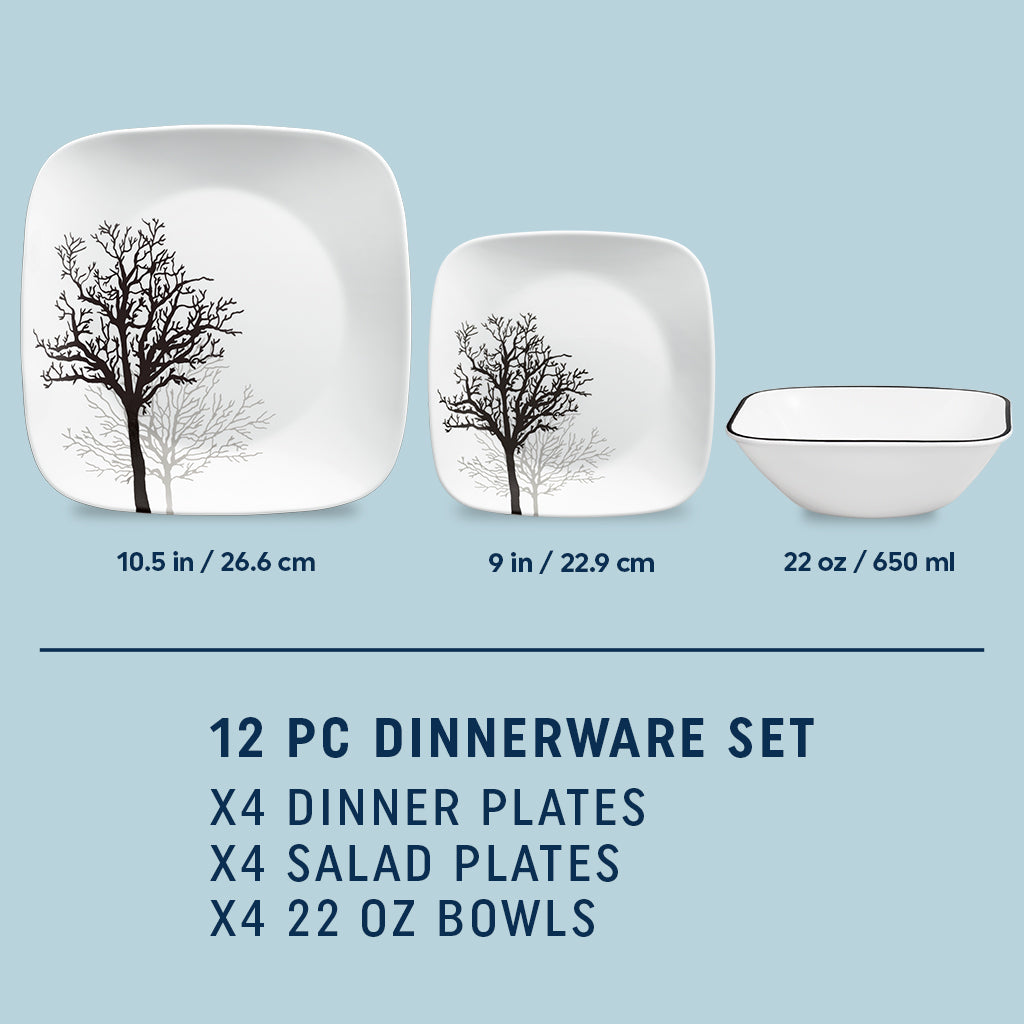 Corelle Timber Shadows 12-piece Dinnerware Set. Service for 4 - Image 2