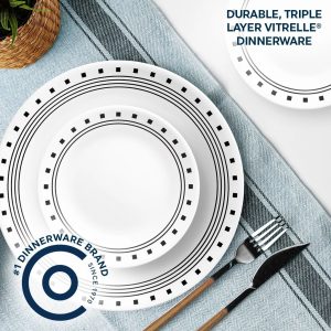 Alternative view of Corelle City Block 18-piece Mugless Dinnerware Set. Service for 6