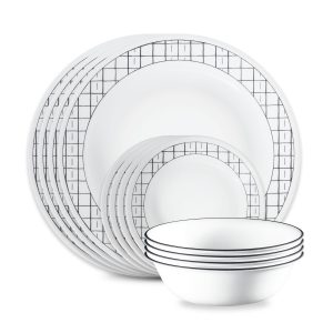 Corelle Delicate Grid 12-piece Dinnerware Set. Service for 4