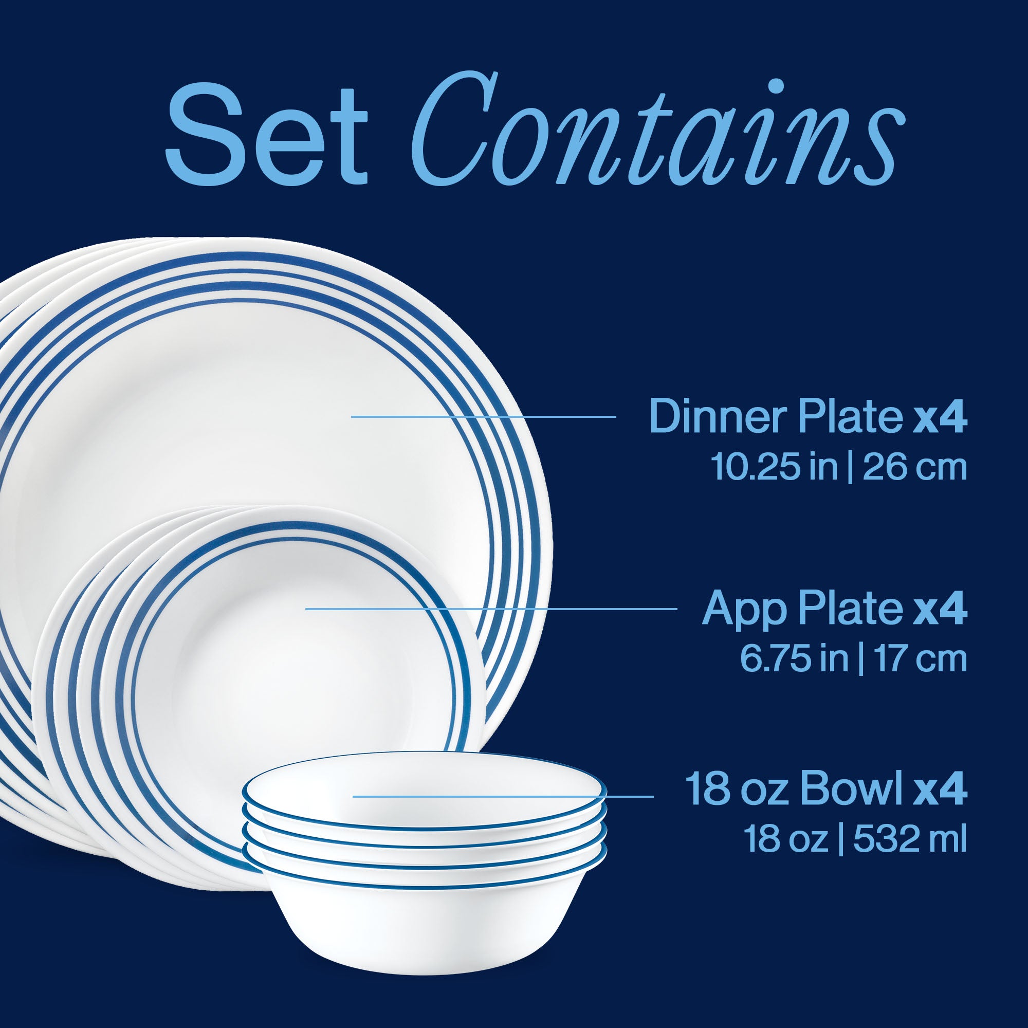 Corelle Laila 12-piece Dinnerware Set. Service for 4 - Image 3