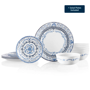 Corelle Portofino Dinnerware Set ?C Service for 6 + Salad Plates