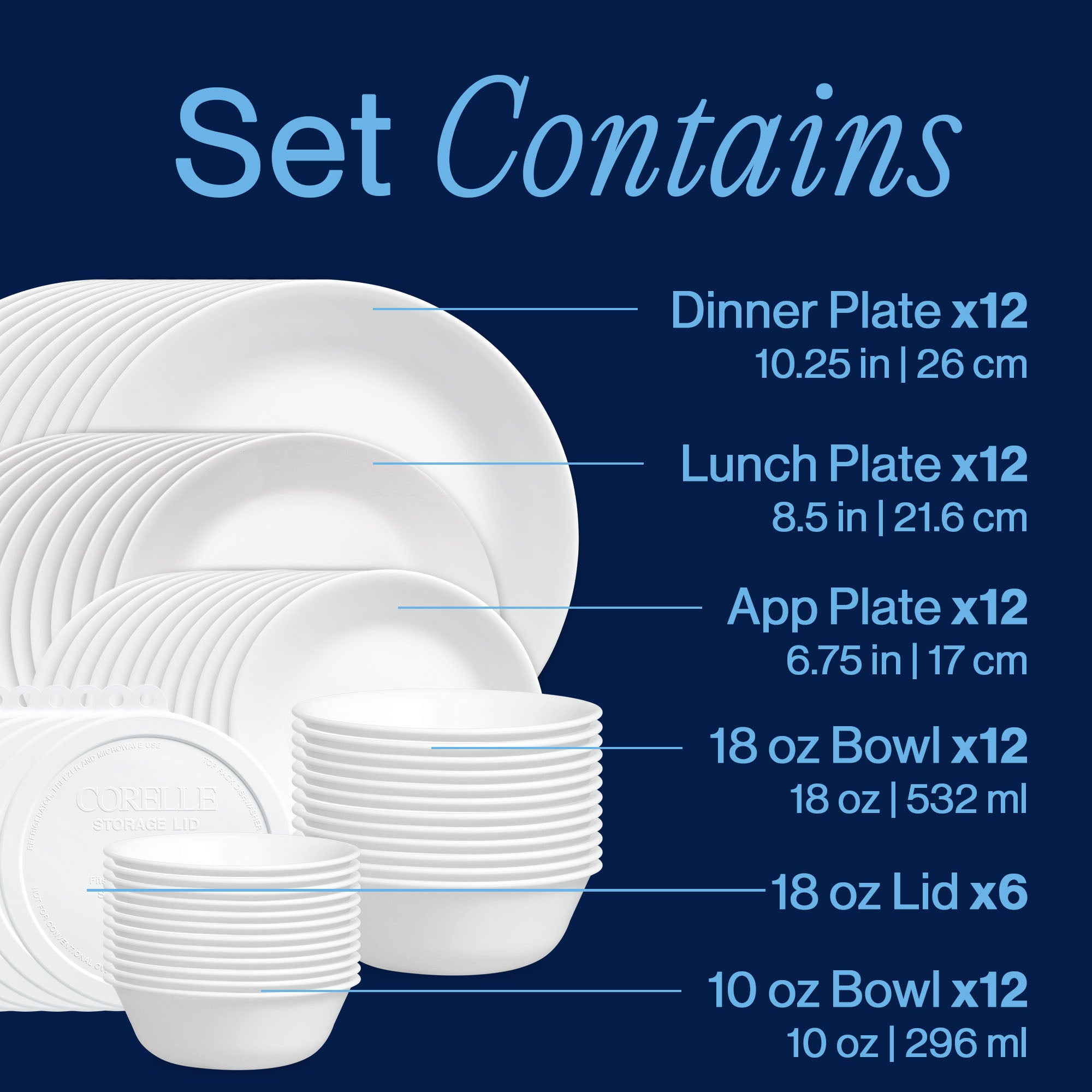 Corelle Winter Frost White 66-piece Dinnerware Set. Service for 12 - Image 3