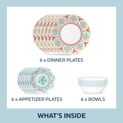 Corelle Global Collection Terracotta Dreams 18-piece Dinnerware Set. Service for 6 - Image 2