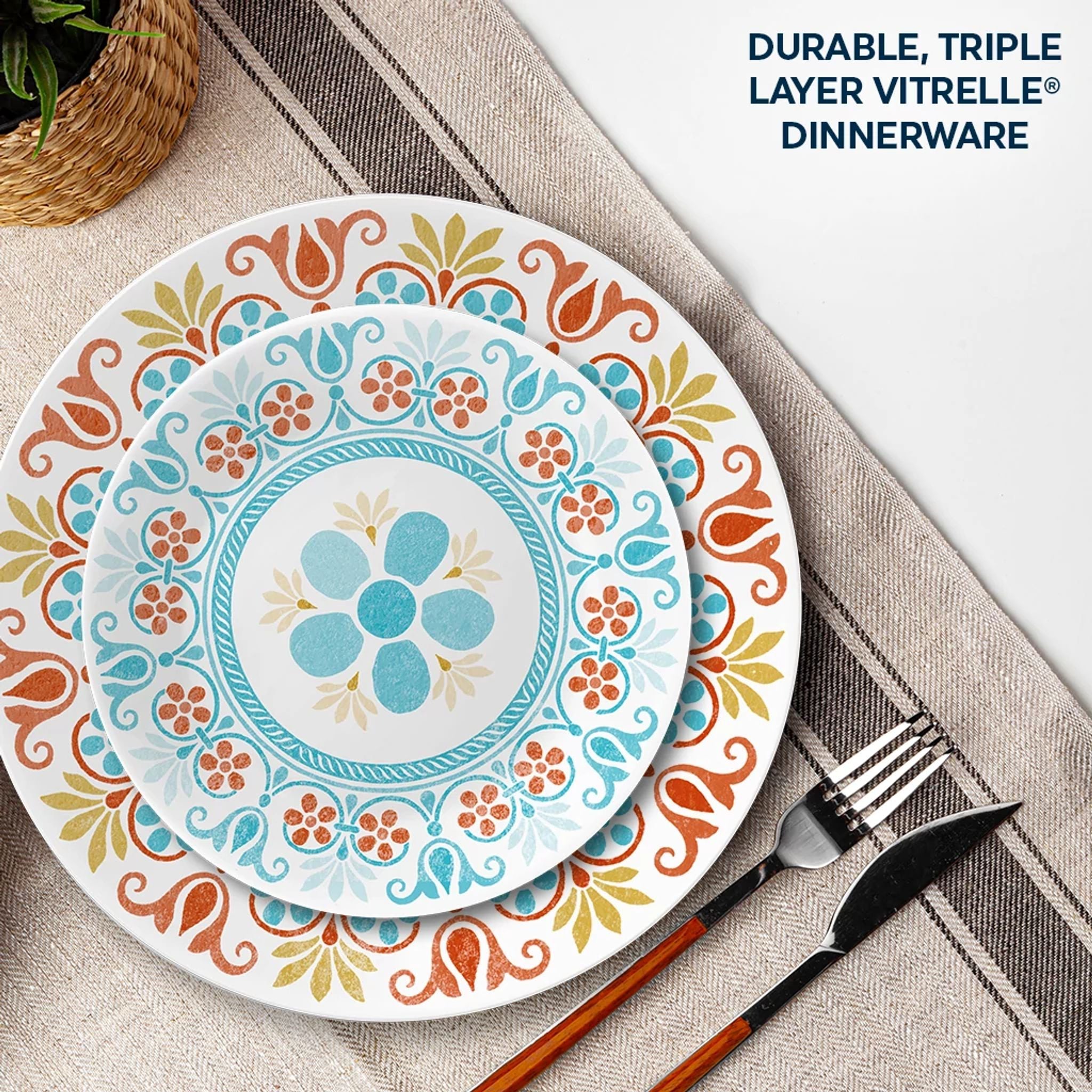 Corelle Global Collection Terracotta Dreams 18-piece Dinnerware Set. Service for 6 - Image 4