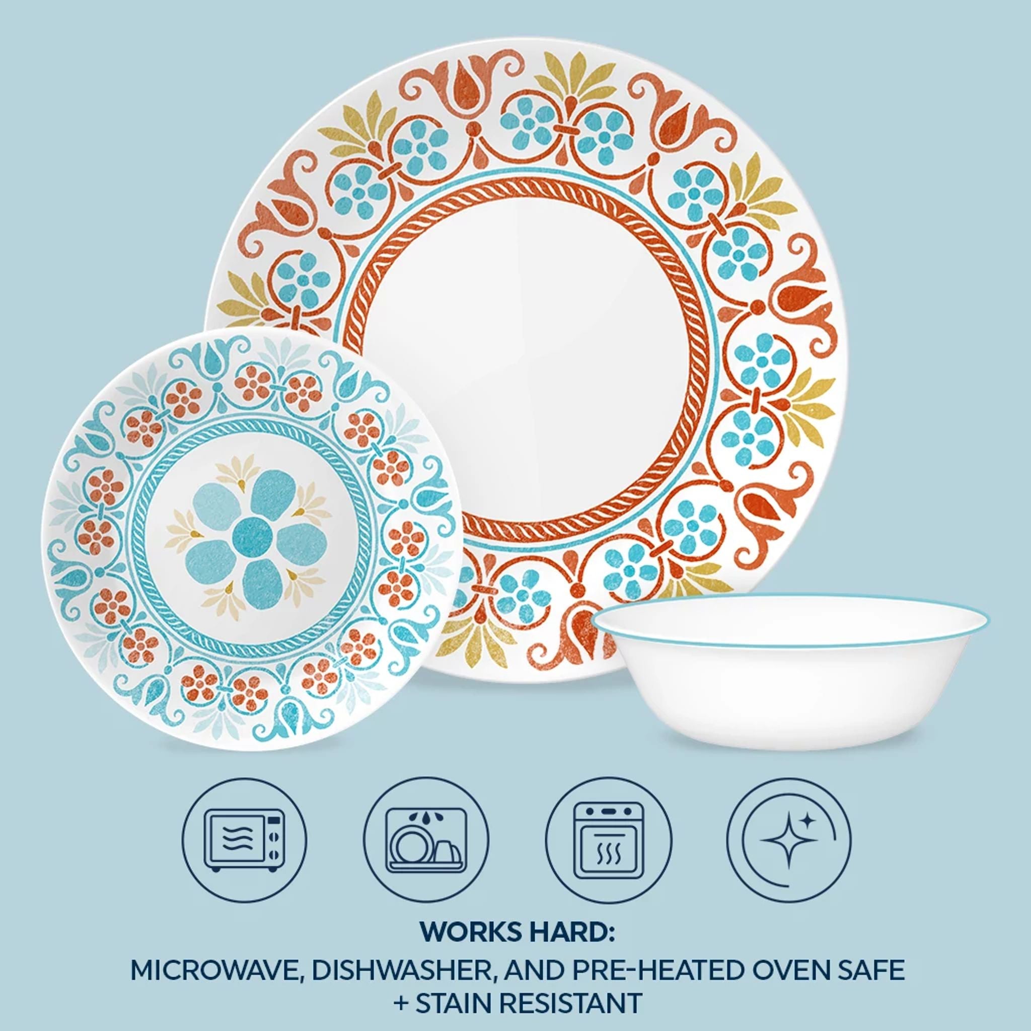 Corelle Global Collection Terracotta Dreams 18-piece Dinnerware Set. Service for 6 - Image 6