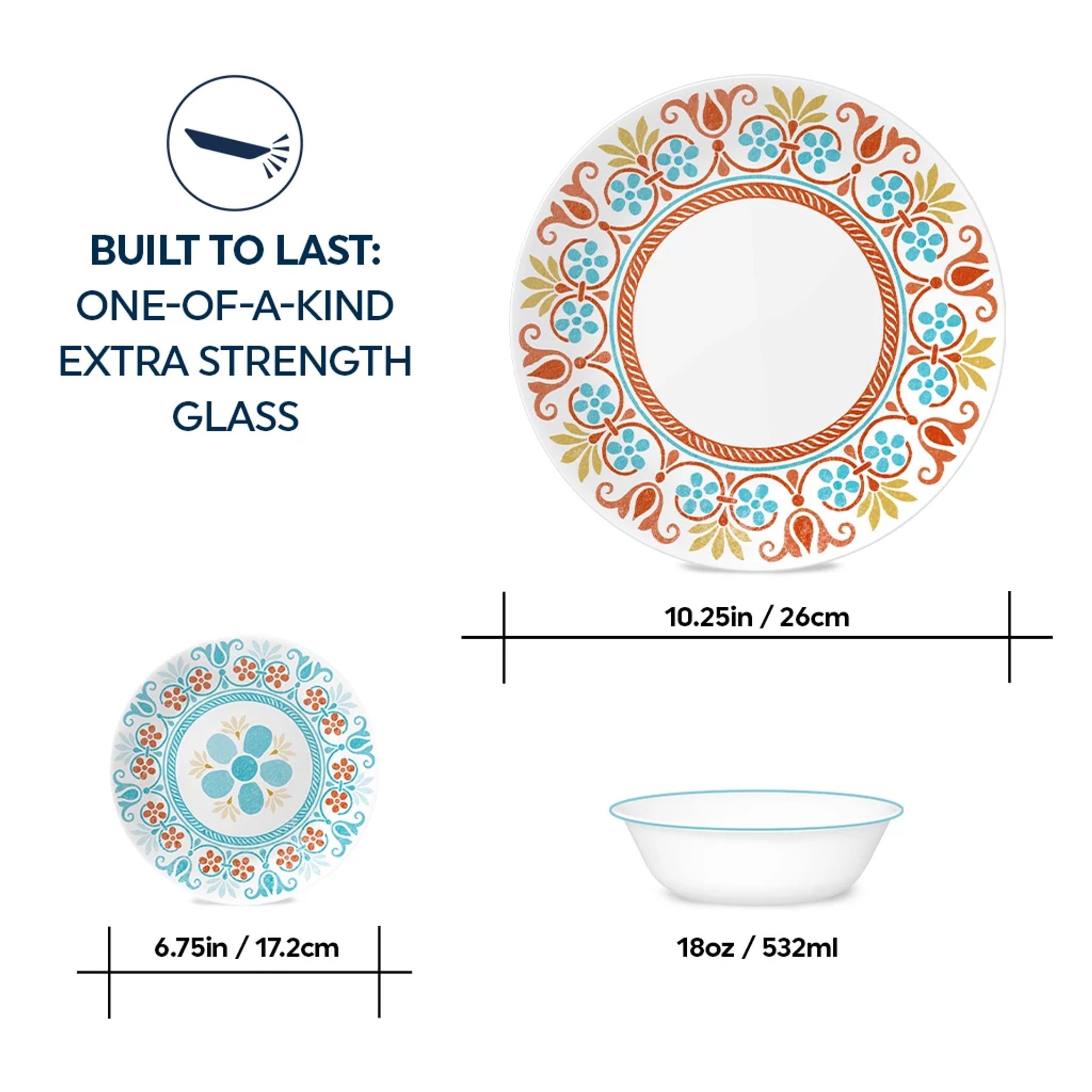 Corelle Global Collection Terracotta Dreams 18-piece Dinnerware Set. Service for 6 - Image 3