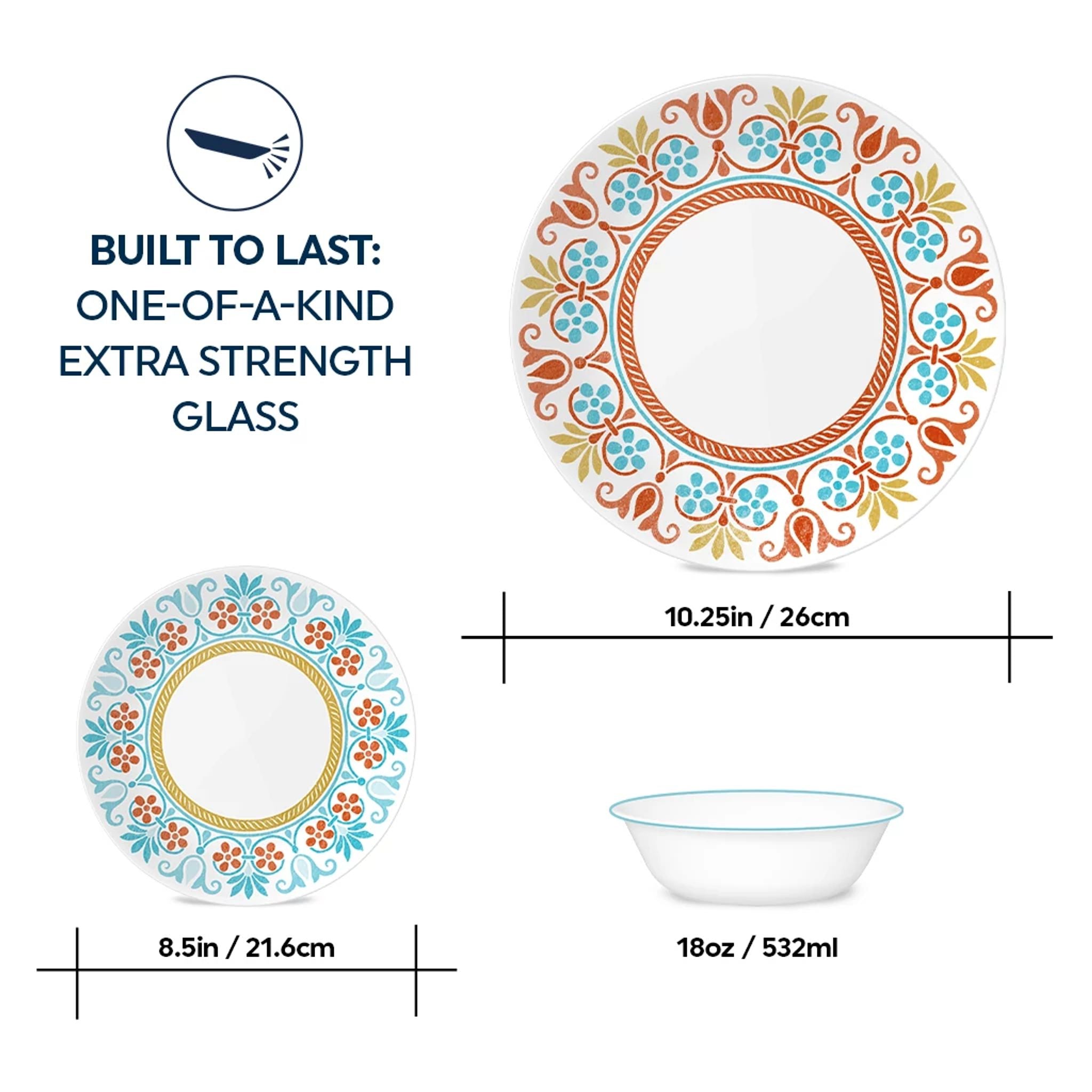 Corelle Global Collection Terracotta Dreams 12-piece Dinnerware Set. Service for 4 - Image 3