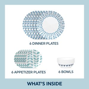 Alternative view of Corelle Global Collection Northern Pines 18-piece Dinnerware Set. Service for 6