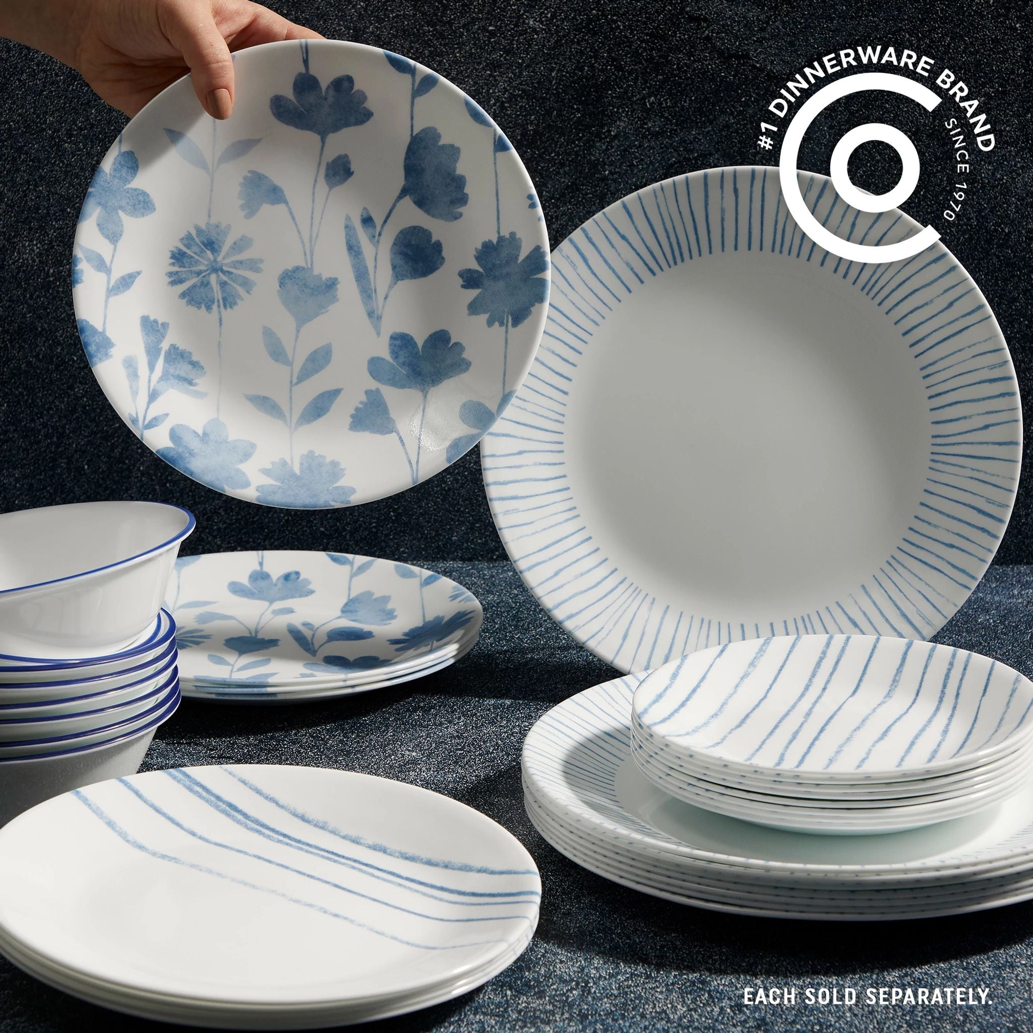 Corelle Botanical Stripes 10.25 Dinner Plate - Image 4