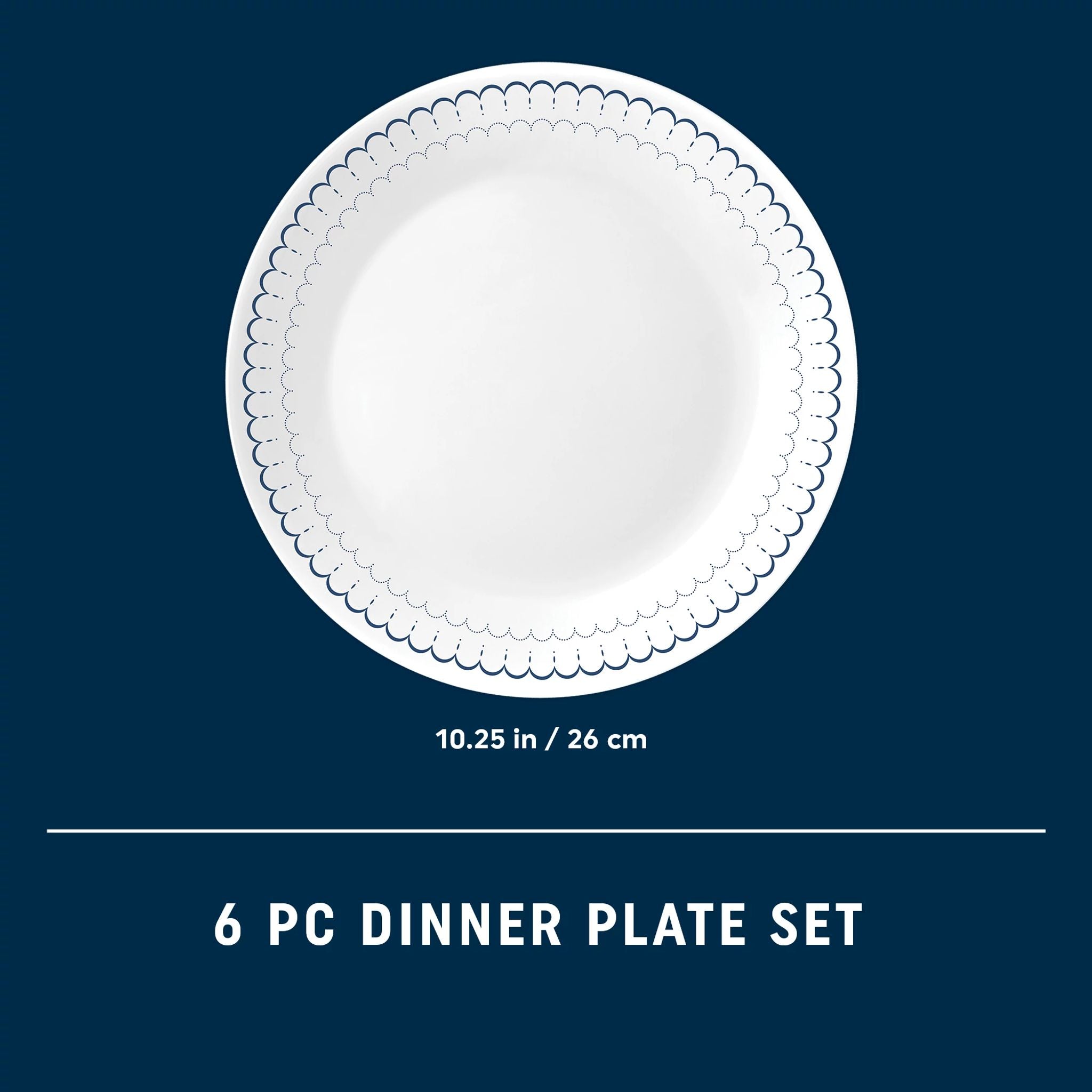 Corelle Caspian Lace 10.25 Dinner Plates. 6-pack - Image 6