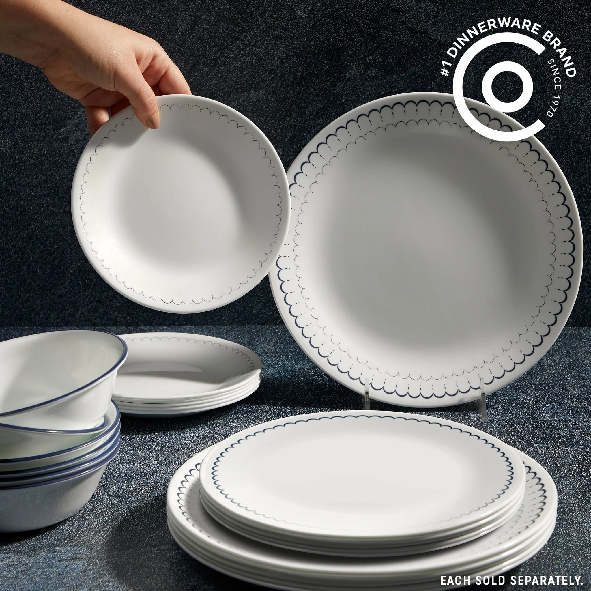 Corelle Caspian Lace 8.5 Lunch Plate. 6 pack - Image 4