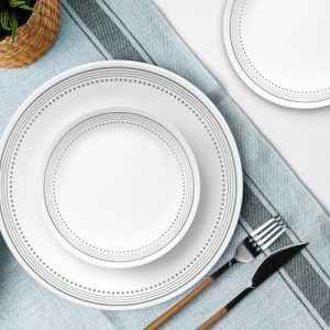 Alternative view of Corelle Mystic Gray 12-piece Dinnerware Set. Service for 4