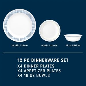 Alternative view of Corelle Amelia 12-piece Dinnerware Set. Service for 4