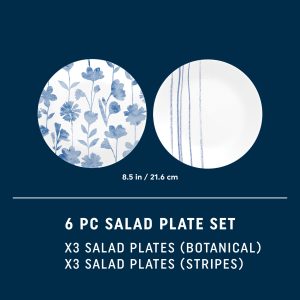 Alternative view of Corelle® Botanical Stripes 8.5 Salad Plates. 6 Pack
