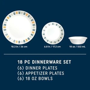 Alternative view of Corelle Anders 18-piece Dinnerware Set. Service for 6
