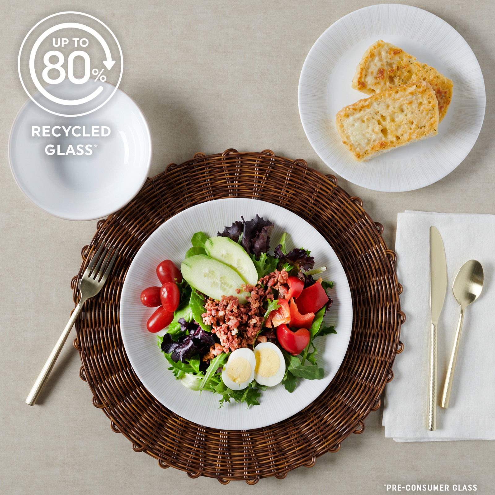 Corelle Hushed Lines 12-piece Dinnerware Set. Service for 4 - Image 5