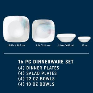 Alternative view of Corelle Aquarello 16-piece Dinnerware Set. Service for 4