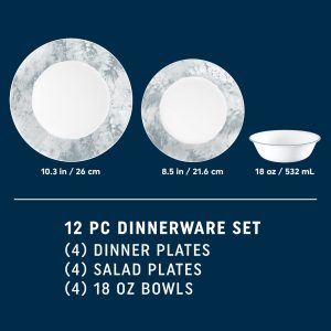 Alternative view of Corelle Salt Wash 12-piece Dinnerware Set. Service for 4