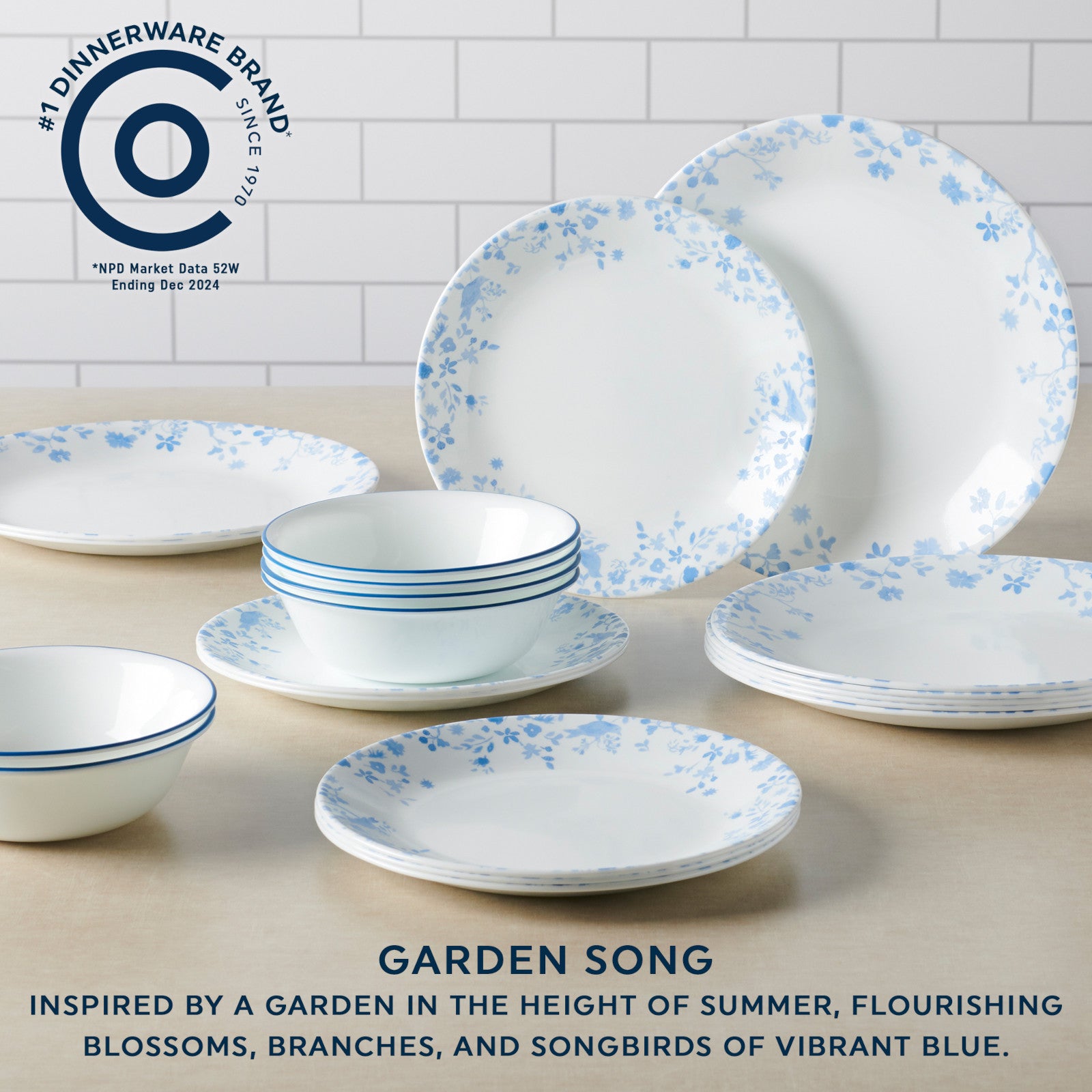Corelle Garden Song 12-piece Dinnerware Set. Service for 4 - Image 3