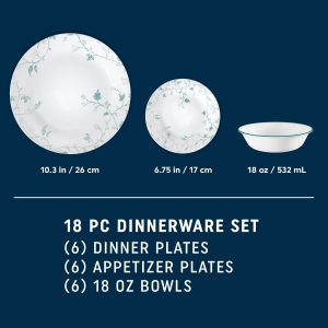 Alternative view of Corelle Chambord 18-piece Dinnerware Set. Service for 6