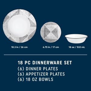 Alternative view of Corelle Odisha 18-piece Dinnerware Set. Service for 6