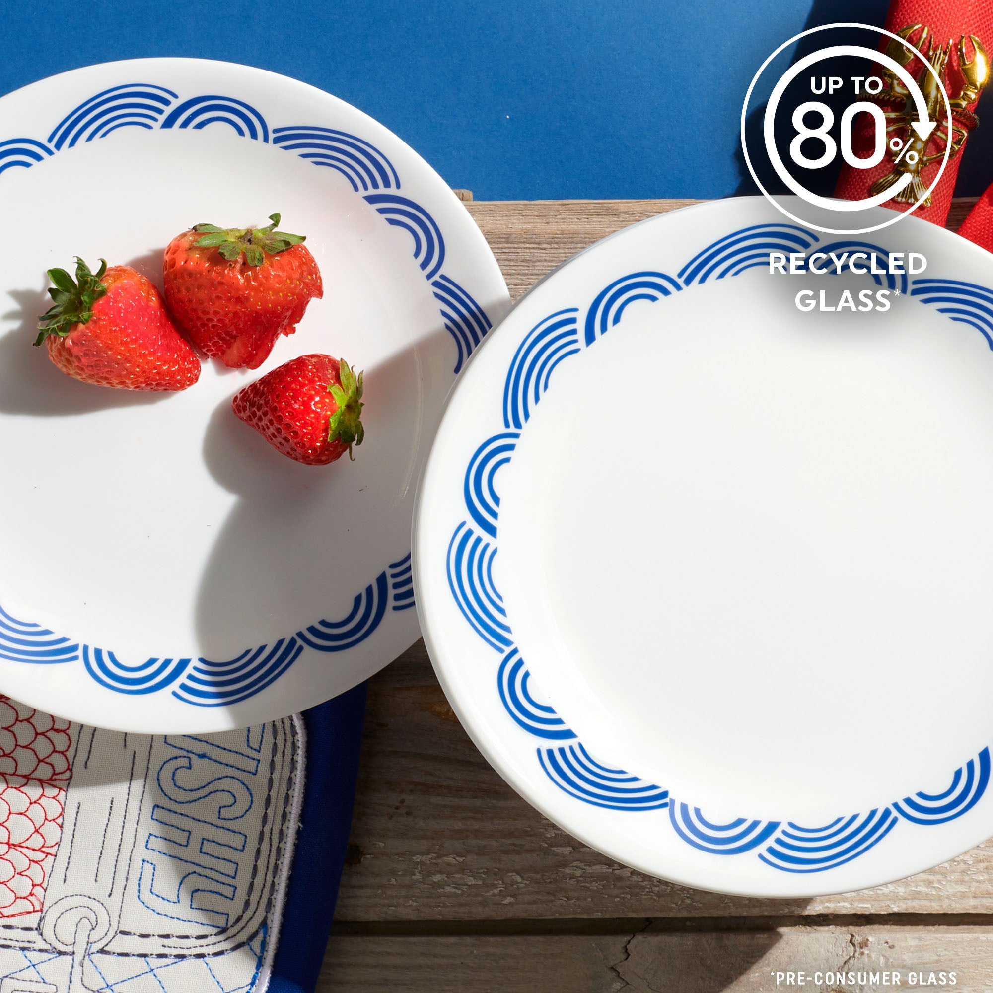 Corelle Rolling Waves 8.5 Lunch Plate. 6-pack - Image 5